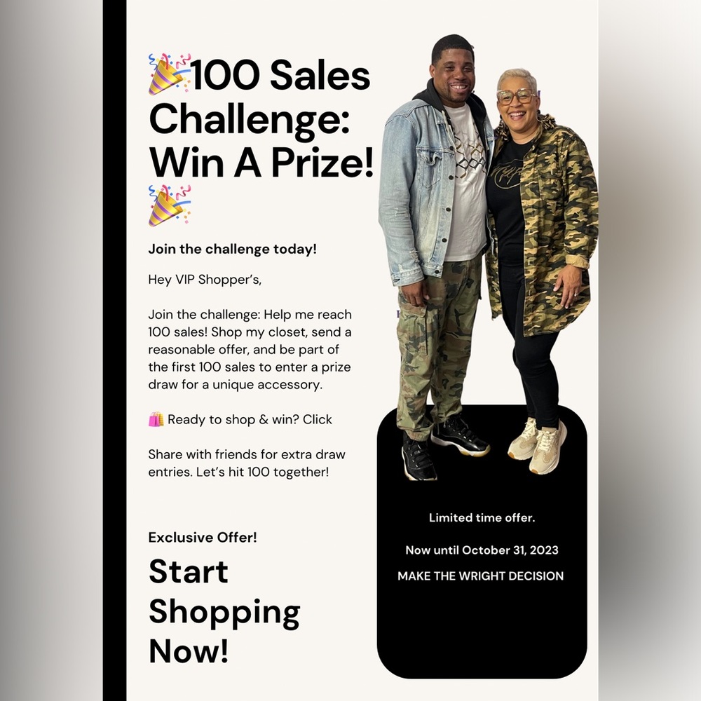 🎉 100 Sales Challenge: Win a Prize! 🎉 Like this post to be notified of WINNER